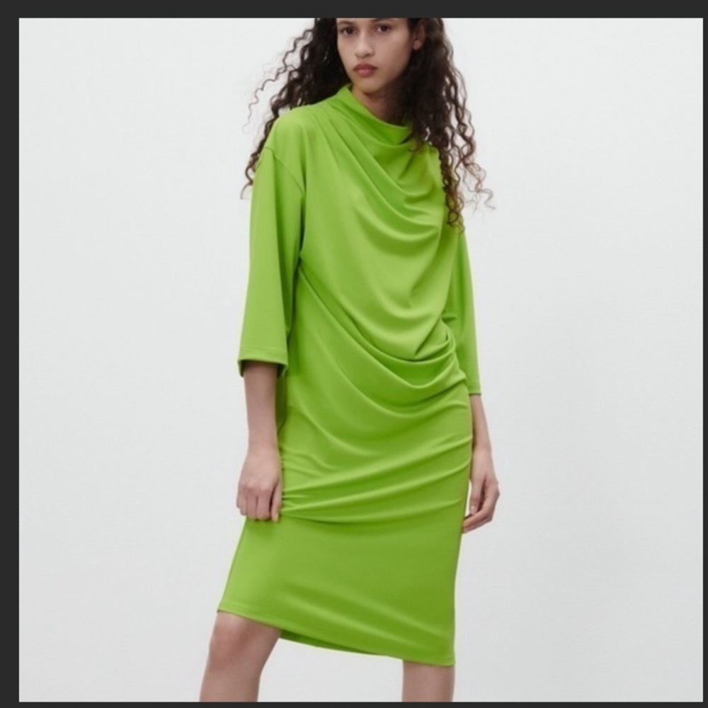 Zara draped mini dress bloggers favorite